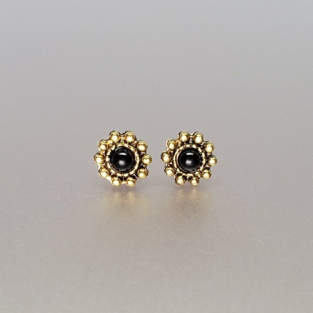 Dainty Black Stud Earrings